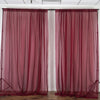 10FT Fire Retardant Burgundy Sheer Curtain Panel Backdrops Window Treatment With Rod Pockets - Premium Collection