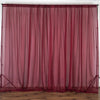 10FT Fire Retardant Burgundy Sheer Curtain Panel Backdrops Window Treatment With Rod Pockets - Premium Collection