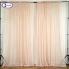 Set Of 2 Blush Fire Retardant Sheer Organza Premium Curtain Panel Backdrops Window Treatment With Rod Pockets - 5FTx10FT