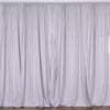 Set Of 2 Silver Fire Retardant Polyester Curtain Panel Backdrops Window Treatment With Rod Pockets - 5FTx10FT