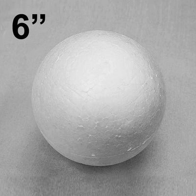 6" White Styrofoam Filler Foam Balls - 6 pack