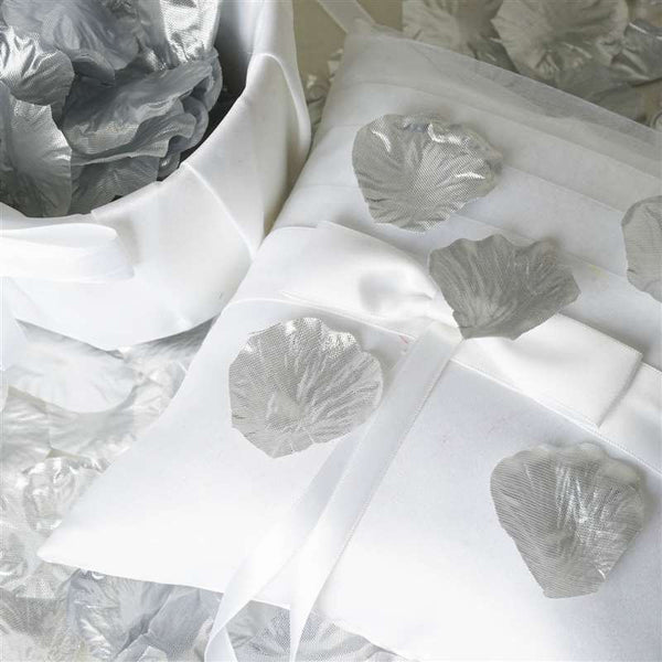 500 Silk Rose Petals For Wedding Party Table Confetti Decoration - Silver