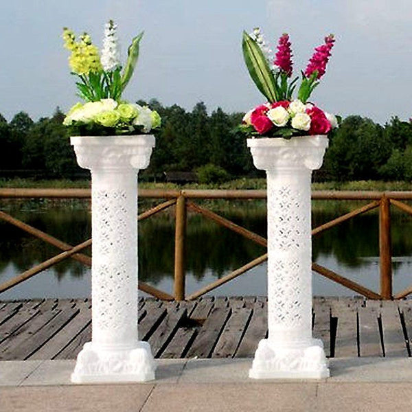 4 PCS Height Adjustable Artistic Roman Wedding Columns Plant Stand -  41" Tall