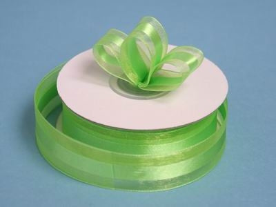 7/8" Organza Satin Center-Apple Green