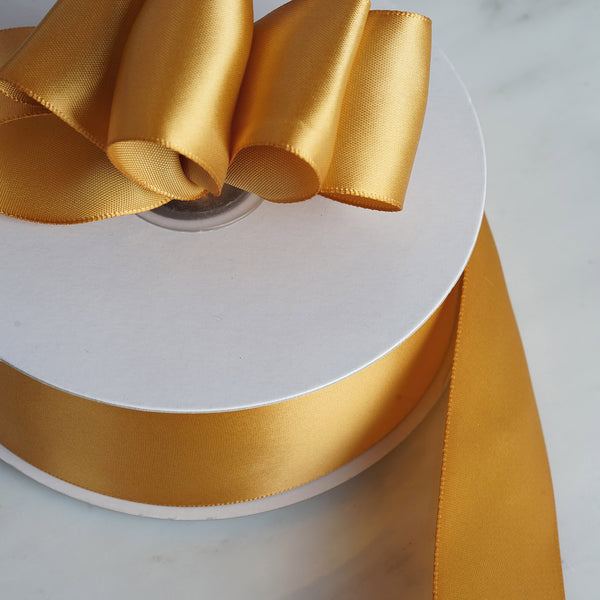 50Yards x 1.5 Gold Satin Ribbon Wedding Multi Craft DIY Hair Bow