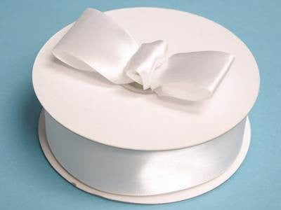 1.5" x 50 Yards Solid Satin Ribbon - White