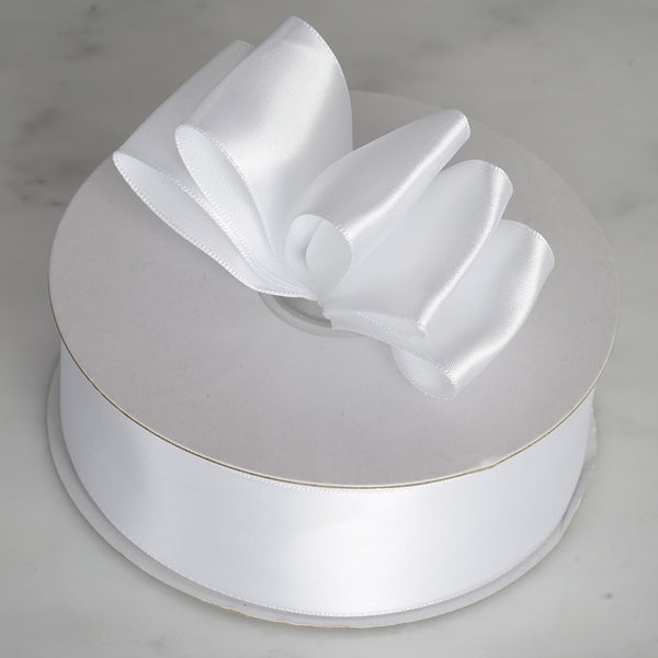 1.5" x 50 Yards Solid Satin Ribbon - White