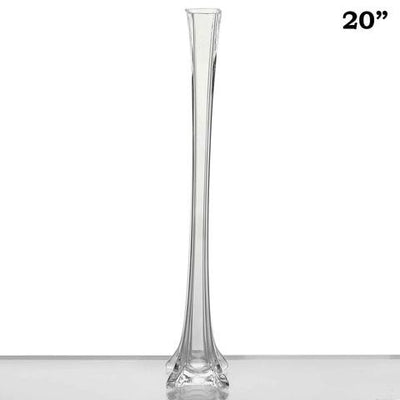 20" Clear Eiffel Tower Wedding Glass Vases-12 PCS