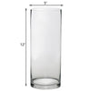 12" Cylinder Glass Centerpiece Vase - 6/Set