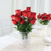 12 Bushes | Artificial Premium Silk Flower Rose Buds | 84 Rose Buds