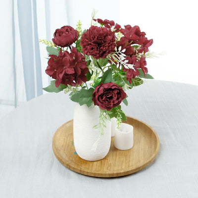 2 Bouquets | Artificial Silk Peony Flower Bush Arrangement