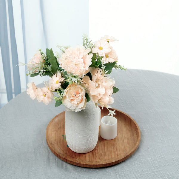 2 Bouquets | Artificial Silk Peony Flower Bush Arrangement