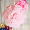 2 Pack | 7" Artificial Silk Rose Kissing Ball, Faux Flower Ball