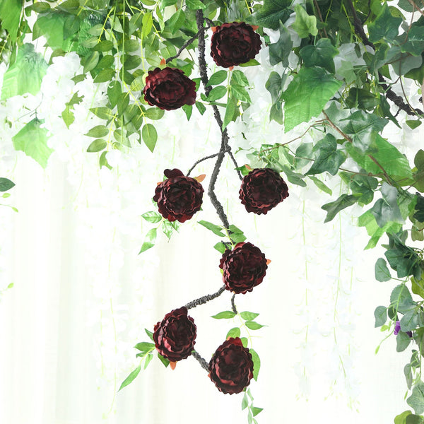 6ft | Artificial Peonies Flower Garland, Hanging Decorative Vines