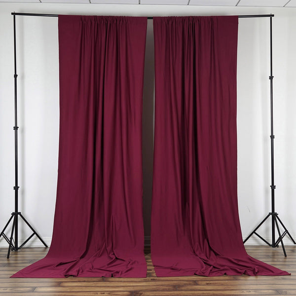 2 Pack | Fire Retardant Polyester Curtain Panel Backdrops With Rod Pockets - 10ftx10ft