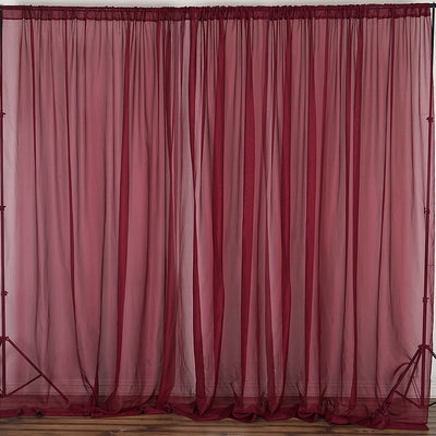 Pack of 2 | 5ft x 10ft Fire Retardant Sheer Organza Premium Curtain Panel Backdrops With Rod Pockets