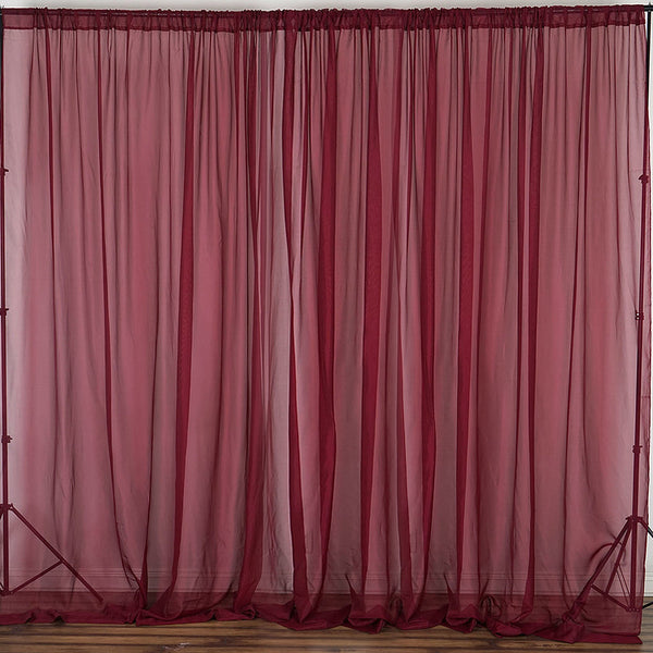 Pack of 2 | 5ft x 10ft Fire Retardant Sheer Organza Premium Curtain Panel Backdrops With Rod Pockets