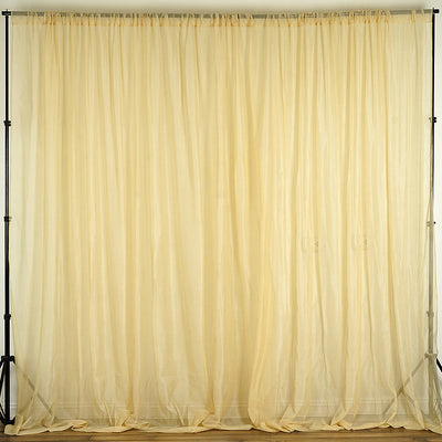 Pack of 2 | 5ft x 10ft Fire Retardant Sheer Organza Premium Curtain Panel Backdrops With Rod Pockets