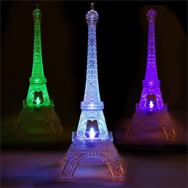 10" | LED Light Up Eiffel Tower Centerpiece | Color Changing Eiffel Tower Night Light