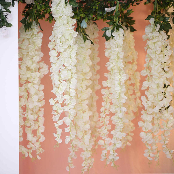 42" Artificial Silk Hanging Wisteria Flower Garland Vines