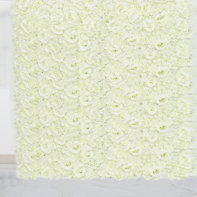 11 Sq ft. | 4 Panels 3D Silk Rose & Hydrangea Flower Wall Mat Backdrop