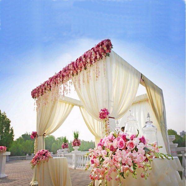 10ft | 4 Post Metal DIY Photography Backdrop Stand, Outdoor Arch Canopy Tent