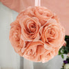 2 Pack | 7" Artificial Silk Rose Kissing Ball, Faux Flower Ball