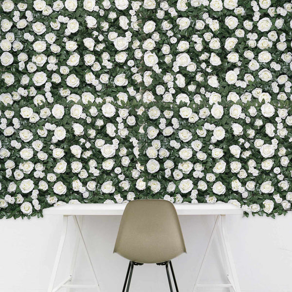 3 Sq ft. | Easy-Install Silk Rose Flower Mat, Home Accent Wall Panel Backdrop