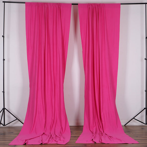 2 Pack | Fire Retardant Polyester Curtain Panel Backdrops With Rod Pockets - 10ftx10ft