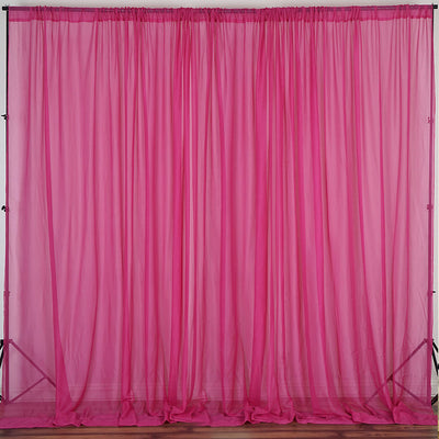 Pack of 2 | 5ft x 10ft Fire Retardant Sheer Organza Premium Curtain Panel Backdrops With Rod Pockets