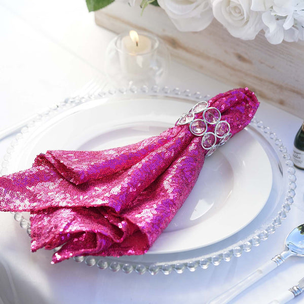 20”x20” Premium Sequin Cloth Dinner Napkin | Reusable Linen