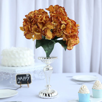 5 Bushes | Artificial Silk Hydrangea Flowers, Faux Bouquets