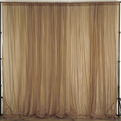 Pack of 2 | 5ft x 10ft Fire Retardant Sheer Organza Premium Curtain Panel Backdrops With Rod Pockets