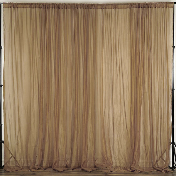 Pack of 2 | 5ft x 10ft Fire Retardant Sheer Organza Premium Curtain Panel Backdrops With Rod Pockets