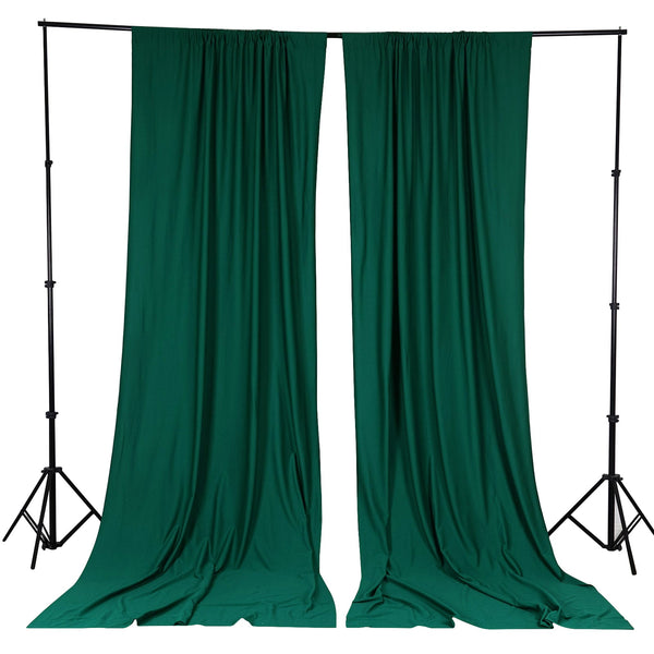 2 Pack | Fire Retardant Polyester Curtain Panel Backdrops With Rod Pockets - 10ftx10ft