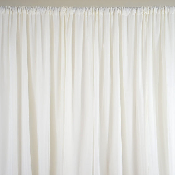 20ftx10ft Rod Ready Dual Layered Poly & Chiffon Backdrop Curtain