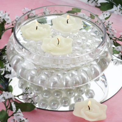 4 Pack | 2.5" Rose Flower Floating Candles, Wedding Vase Fillers