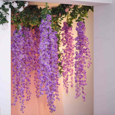 42" Artificial Silk Hanging Wisteria Flower Garland Vines