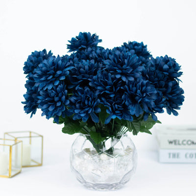 12 Bushes | Artificial Chrysanthemum Bouquet, Faux Mums Floral Centerpiece Decor