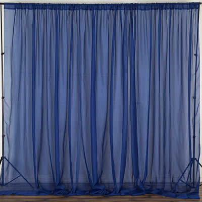 Pack of 2 | 5ft x 10ft Fire Retardant Sheer Organza Premium Curtain Panel Backdrops With Rod Pockets