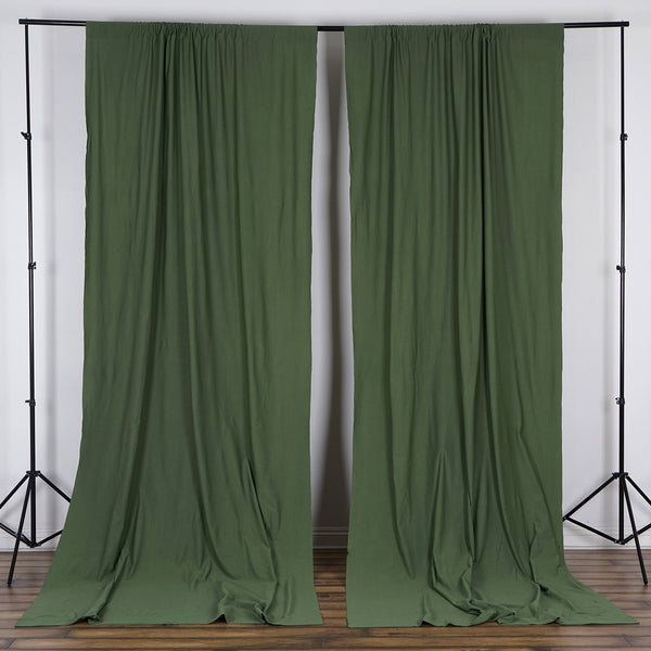 2 Pack | Fire Retardant Polyester Curtain Panel Backdrops With Rod Pockets - 10ftx10ft