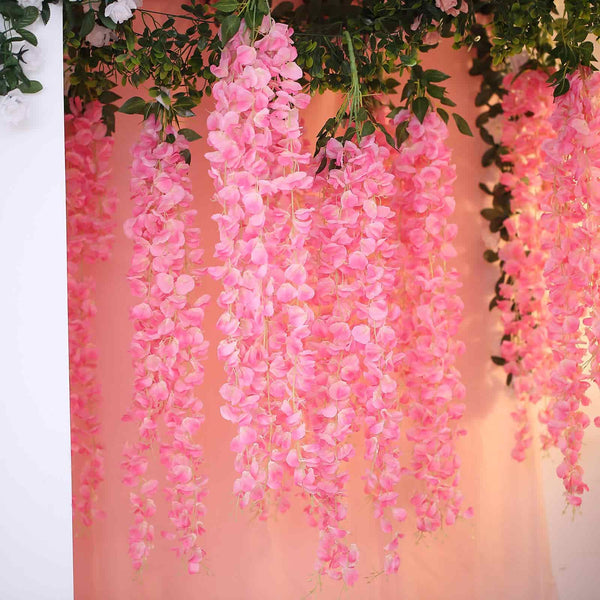 42" Artificial Silk Hanging Wisteria Flower Garland Vines