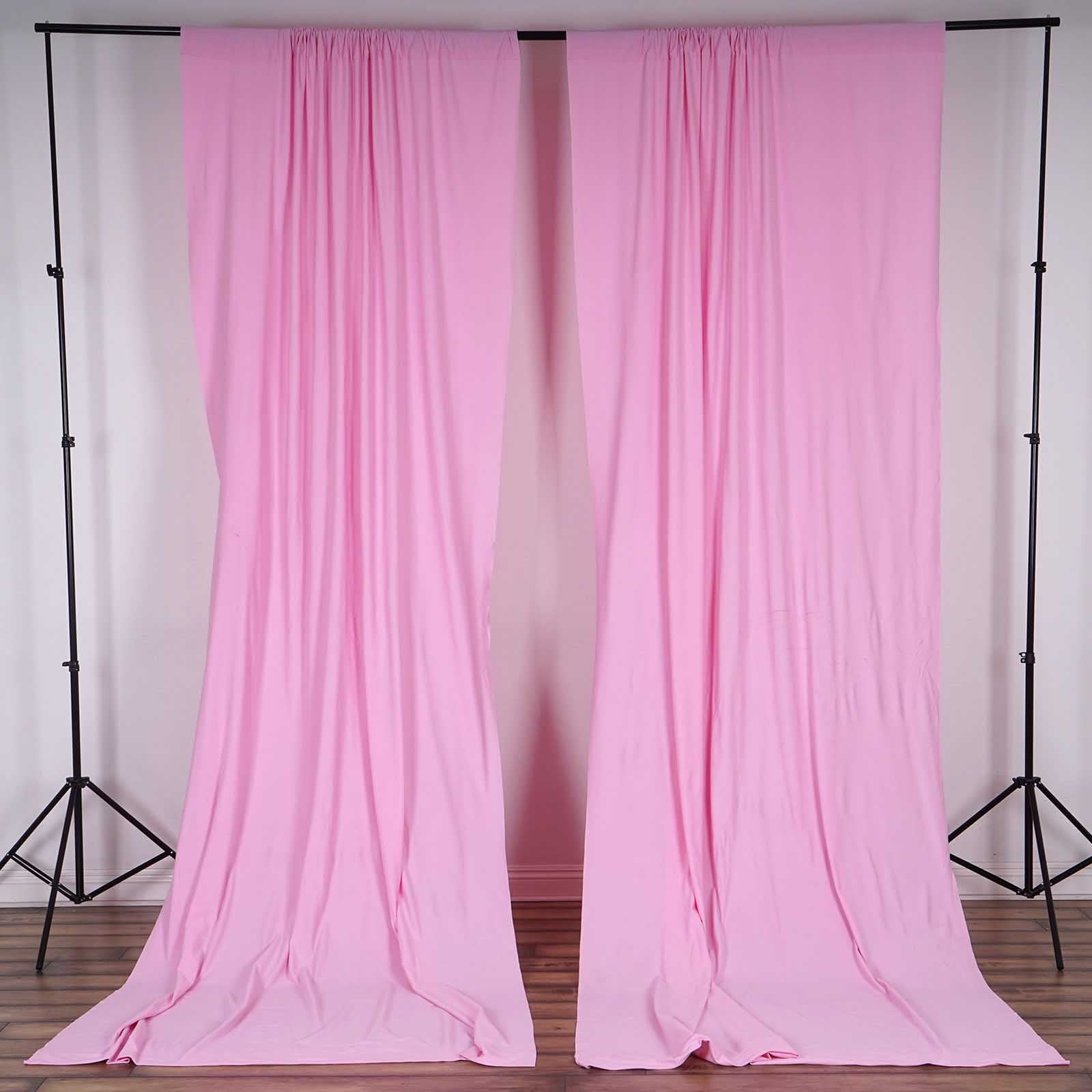 2 Pack | Fire Retardant Polyester Curtain Panel Backdrops With Rod Poc