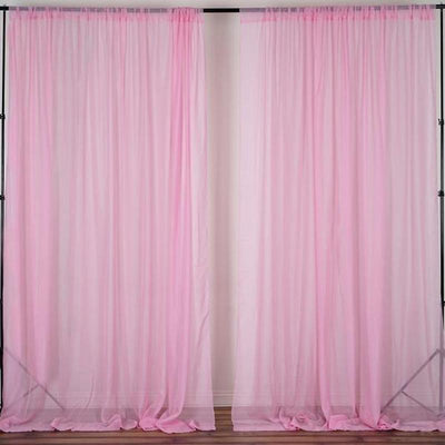 Pack of 2 | 5ft x 10ft Fire Retardant Sheer Organza Premium Curtain Panel Backdrops With Rod Pockets