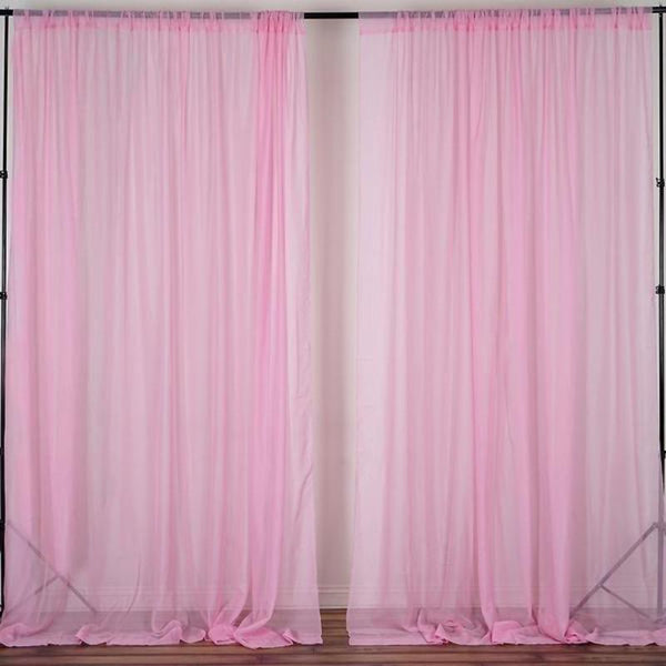 Pack of 2 | 5ft x 10ft Fire Retardant Sheer Organza Premium Curtain Panel Backdrops With Rod Pockets