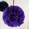 2 Pack | 7" Artificial Silk Rose Kissing Ball, Faux Flower Ball