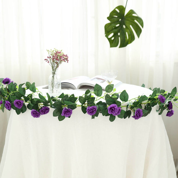 6ft | 20 Artificial Silk Roses Flower Garland, Hanging Vine