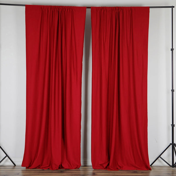 2 Pack | Fire Retardant Polyester Curtain Panel Backdrops With Rod Pockets - 10ftx10ft