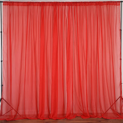 Pack of 2 | 5ft x 10ft Fire Retardant Sheer Organza Premium Curtain Panel Backdrops With Rod Pockets