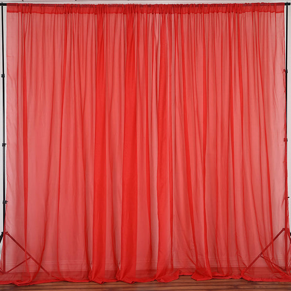 Pack of 2 | 5ft x 10ft Fire Retardant Sheer Organza Premium Curtain Panel Backdrops With Rod Pockets